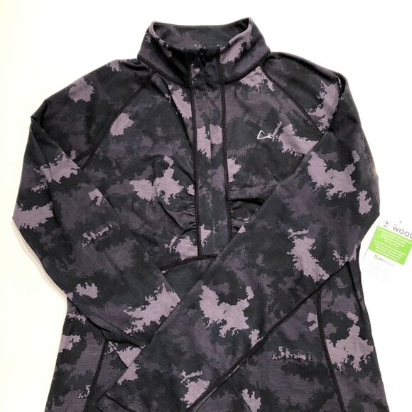 Paradox Dri-Release Freshguard Lg Slv 1/2 Zip Wool Camo Top Purple + Blk Sz S - Picture 11 of 11